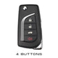 Case for Toyota Hilux, Yaris, RAV4, Corolla, Avensis, Aygo, Verso, Scion TC and Auris (4 Buttons)